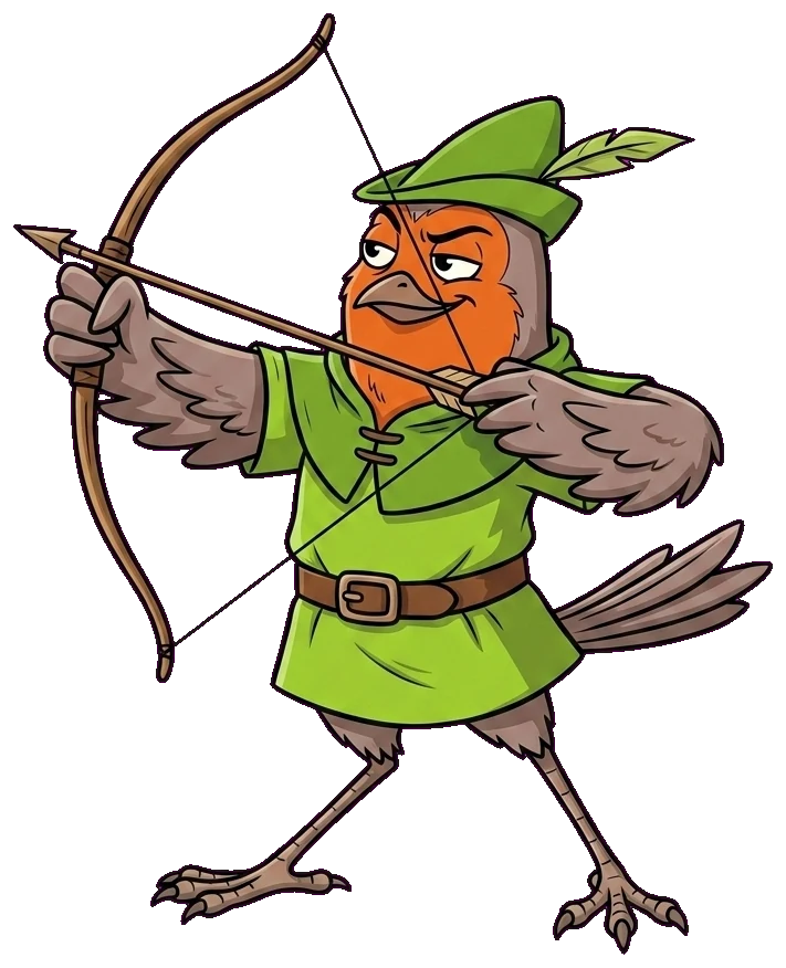 ROBI drawing his bow